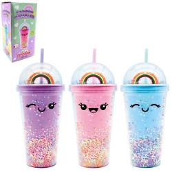 KAWAII VERRE GOBELET ARC EN CIEL 21 CM 450 ML