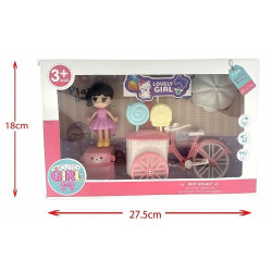 COFFRET POUPEE ET SON CHARIOT DE GLACES