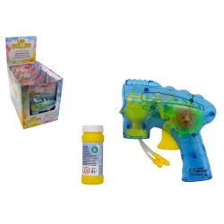 PISTOLET BULLES DE SAVON LUMINEUX 15 CM AVEC RECHARGE VISSEE