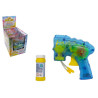 PISTOLET BULLES DE SAVON LUMINEUX 15 CM AVEC RECHARGE VISSEE