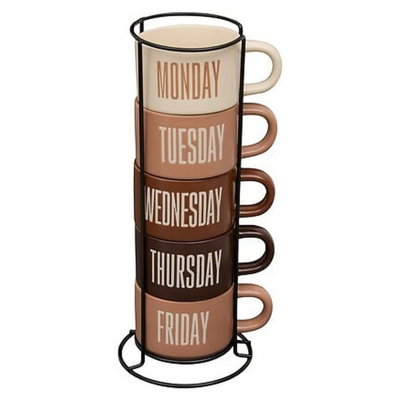 RACK 5 MUGS BREAK TIME 19 CL