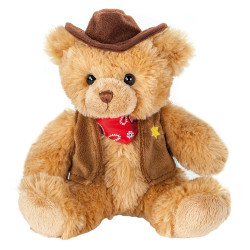 PELUCHE OURS HABILLE COW BOY 25 CM