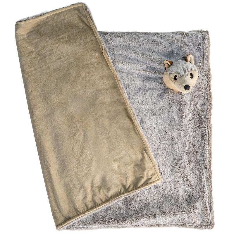 PLAID PELUCHE LOUP 100*70 CM