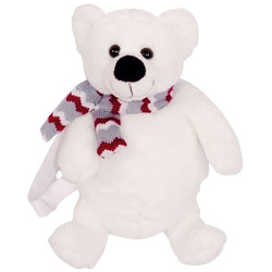 SAC A DOS PELUCHE OURS BLANC 38 CM