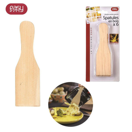 LOT DE 6 SPATULES A RACLETTE EN BOIS