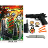 PISTOLET FLECHES AVENTURE 19CM + ACCESSOIRES