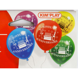 PAQUET DE 10 BALLONS ANNIVERSAIRE DE BAUDRUCHE