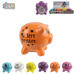 TIRELIRE COCHON MESSAGE EN CERAMIQUE 7 CM