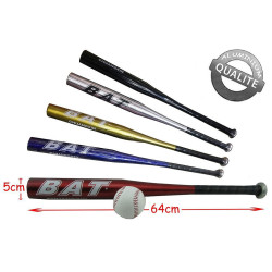BATTE METAL BASE BALL 64 CM AVEC BALLE