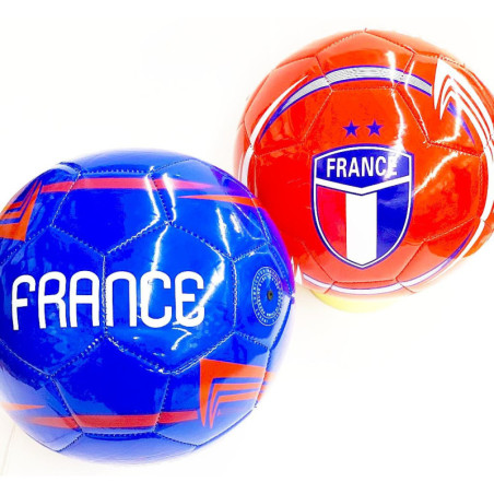 BALLON DE FOOT FRANCE SIMILI CUIR 23 CM 2 ETOILES