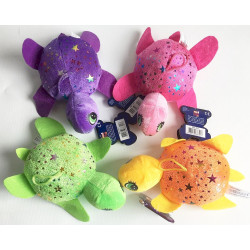 TORTUE FLUO PAILLETTES 18 CM - Grossiste Peluche