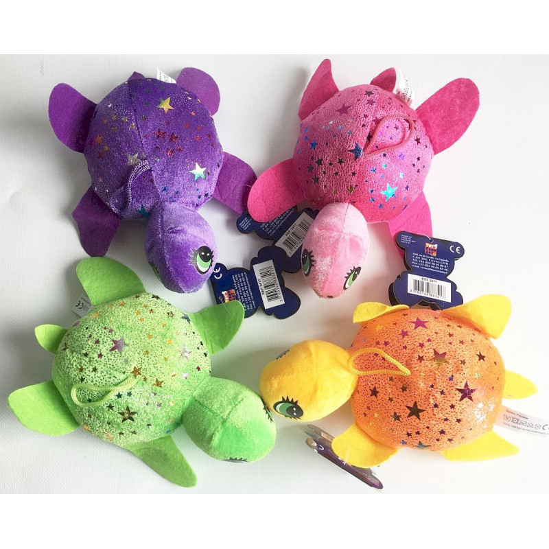 TORTUE FLUO PAILLETTES 18 CM - Grossiste Peluche