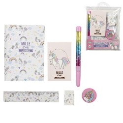 COFFRET ACCESSOIRES DE PAPETERIE LICORNE