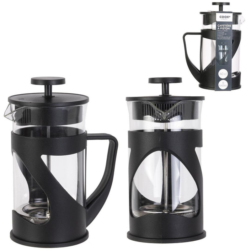 CAFETIERE A PISTON NOIR 60 CL 5 TASSES