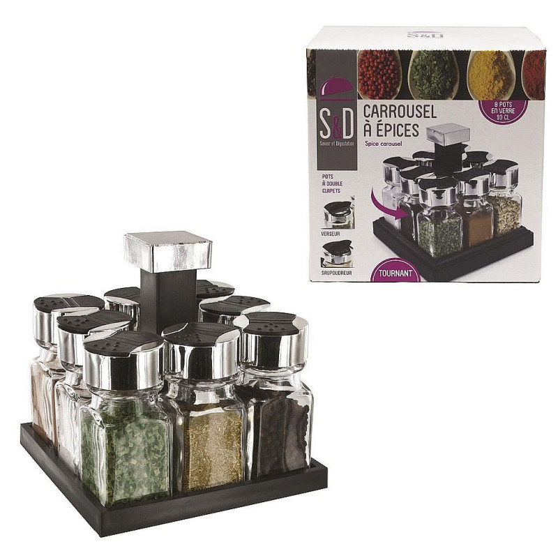 CARROUSEL CARRE 8 POTS COUVERCLE PLASTIQUE