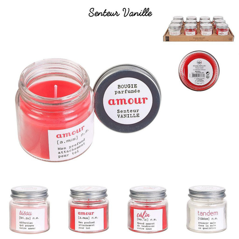 Bougie Mini Bocal Message d'Amour - Cadeau Original pour Pro