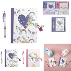 COFFRET CARNET SECRET LICORNE ET STYLO