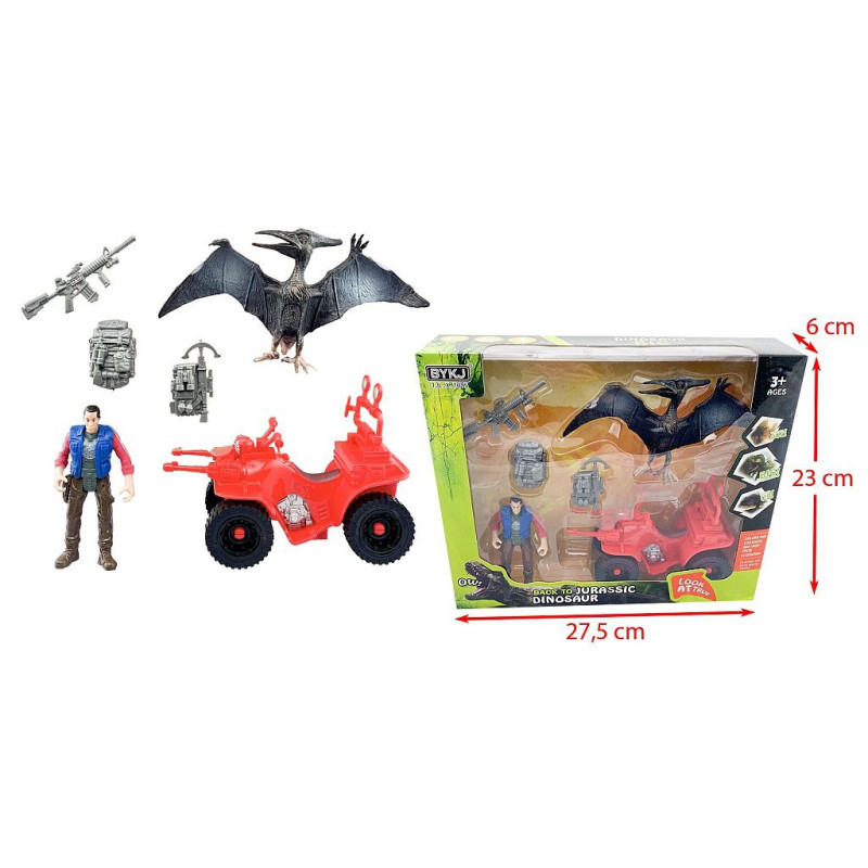 COFFRET DINOSAURE AVEC QUAD ET ACCESSOIRES