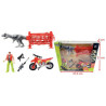COFFRET DINOSAURE AVEC MOTO ET ACCESSOIRES