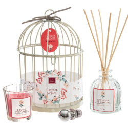 CAGE AVEC DIFFISEUR DE PARFUM ET BOUGIE LOLA POESIE