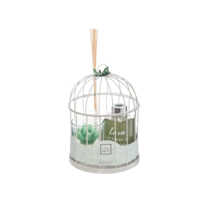 CAGE AVEC DIFFUSEUR DE PARFUM ET BOUGIE LOLA ZEN