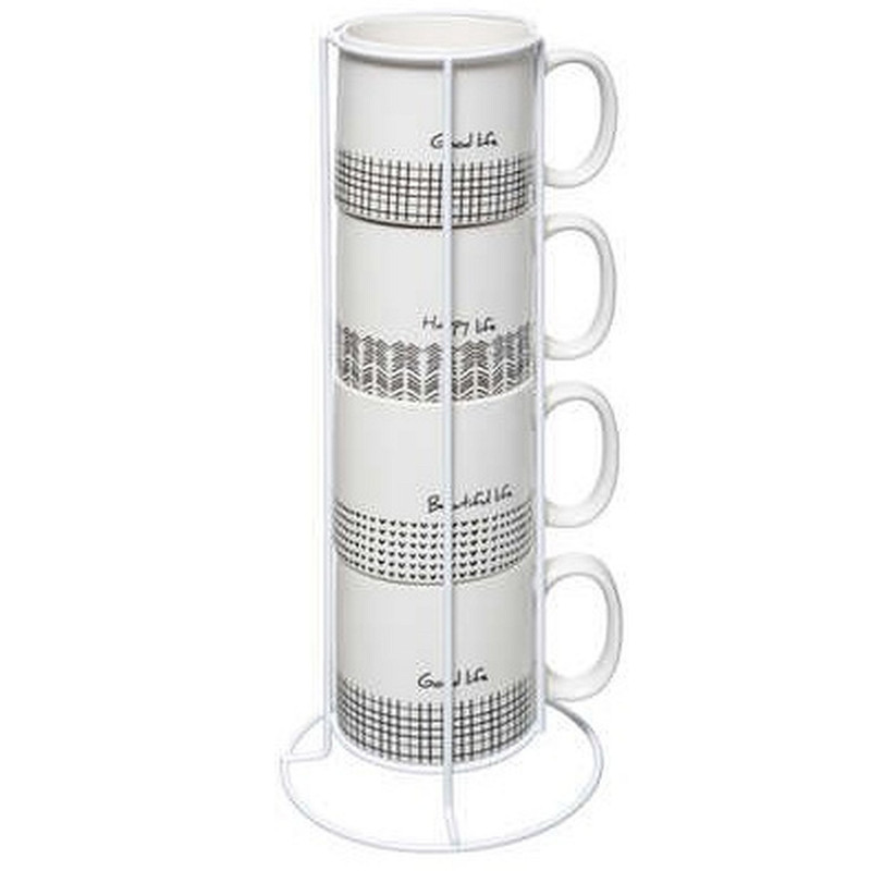 COFFRET RACK 4 MUGS M LIFE 24 CL