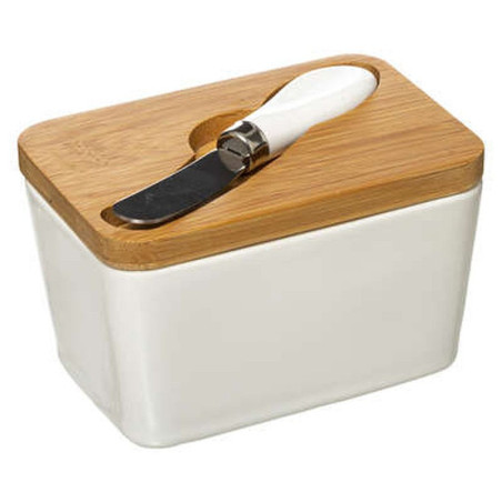 BEURRIER COUVERCLE EN BAMBOU ET COUTEAU CERAMIQUE