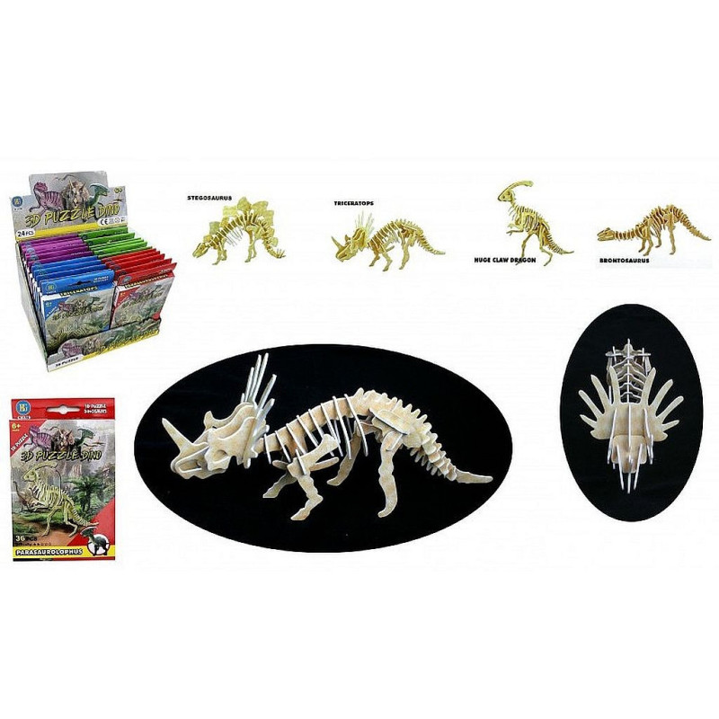 PUZZLE 34/42PCES DINOSAURE 3D 20/29CM