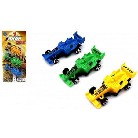 PANOPLIE DE 3 VOITURES DE COURSE 9 CM