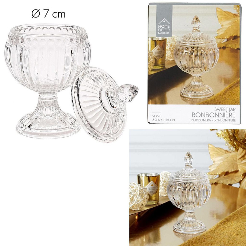 BONBONNIERE RONDE SUR PIED H15 CM