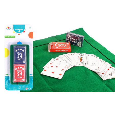 TAPIS DE JEU 2 ET 2 JEUX 54 CARTES