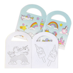 LIVRE DE COLORIAGE ET AUTOCOLLANTS LICORNE