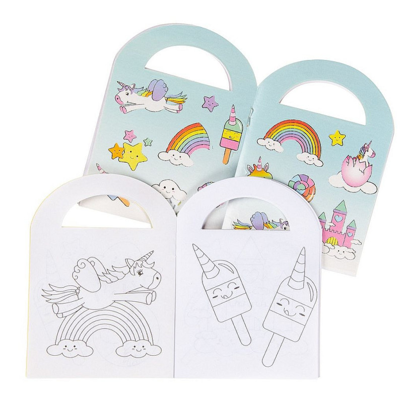 LIVRE DE COLORIAGE ET AUTOCOLLANTS LICORNE