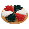 COFFRET APERITIF SAPIN ROUGE VERT BLANC BAMBOU 6 PIECES ET PLATEAU