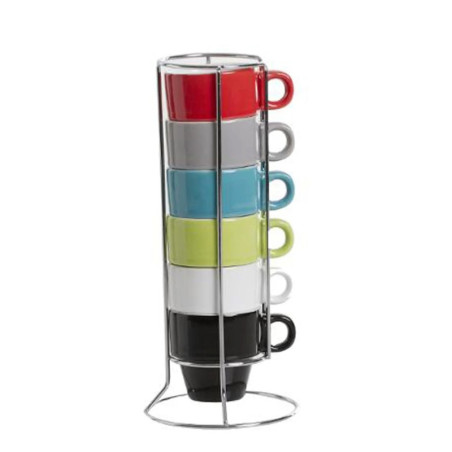 6 TASSES CAPUCCINO SUR RACK